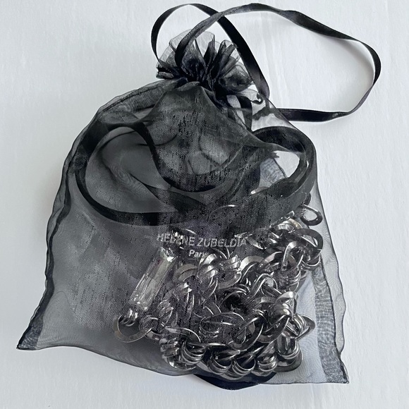 HELENE ZUBELDIA PARIS Brand New Silver Chain Large Crystal Necklace - Picture 2 of 7